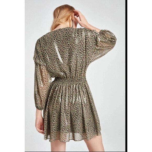 NWT NOCTURNE Dress Mini‎ Wrap Black Print Size XL - Picture 5 of 16